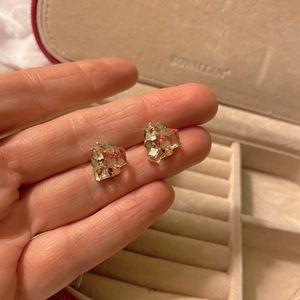 Pink sparkly stud earrings